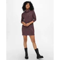 Robe en maille Col bénitier Manches 3/4 Au-dessus du genou rouge Ula