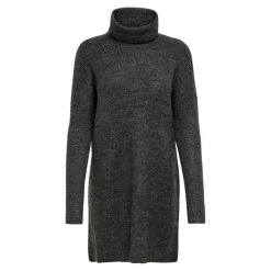 Robe en maille Col bénitier Manches 3/4 Au-dessus du genou gris