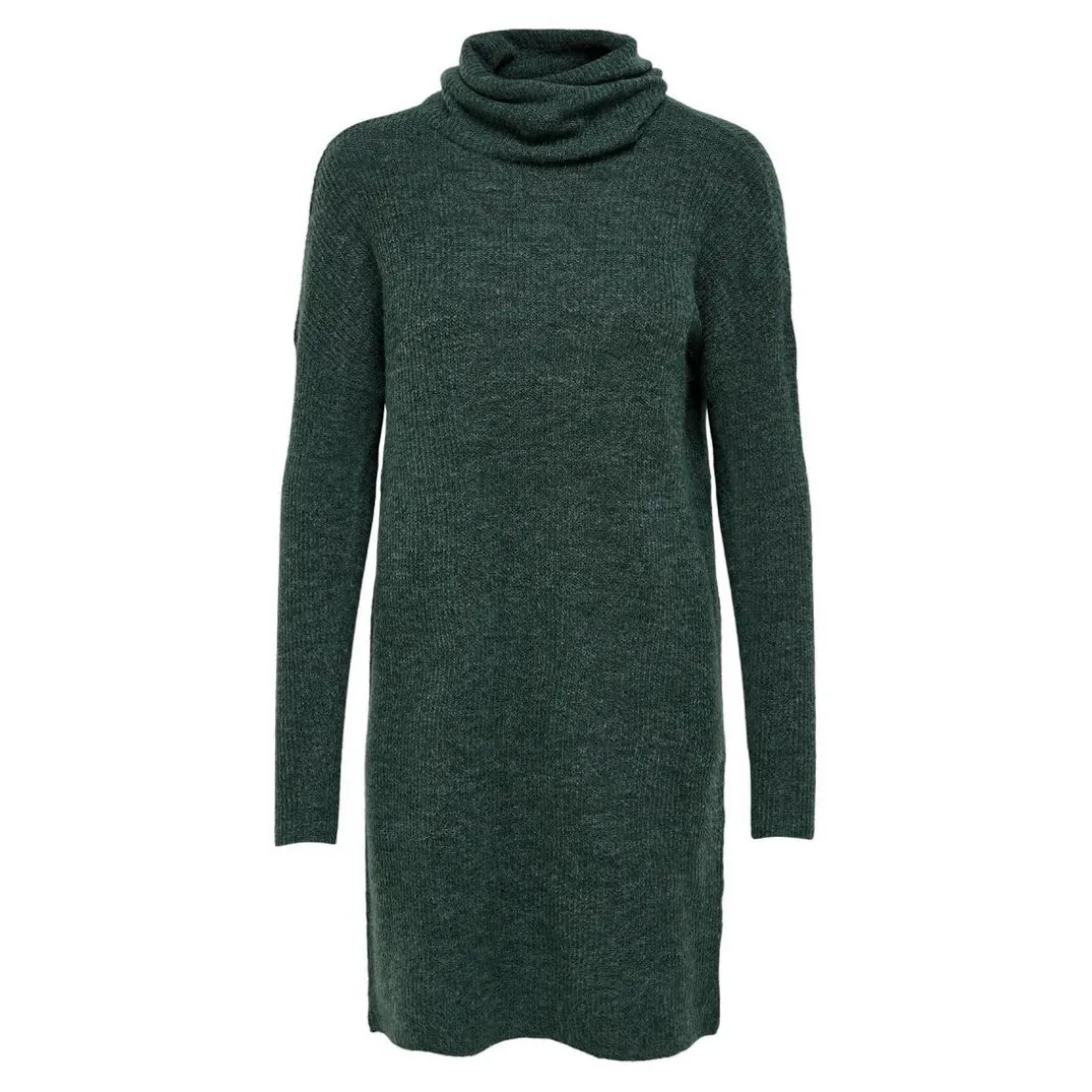 Robe en maille Col bénitier Manches 3/4 Au-dessus du genou vert