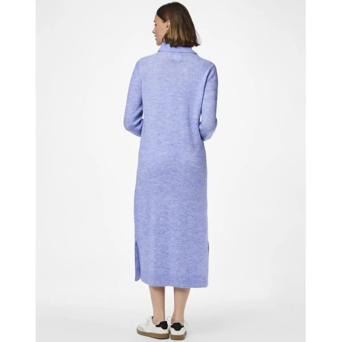 Robe en maille manches longues bleu Clio