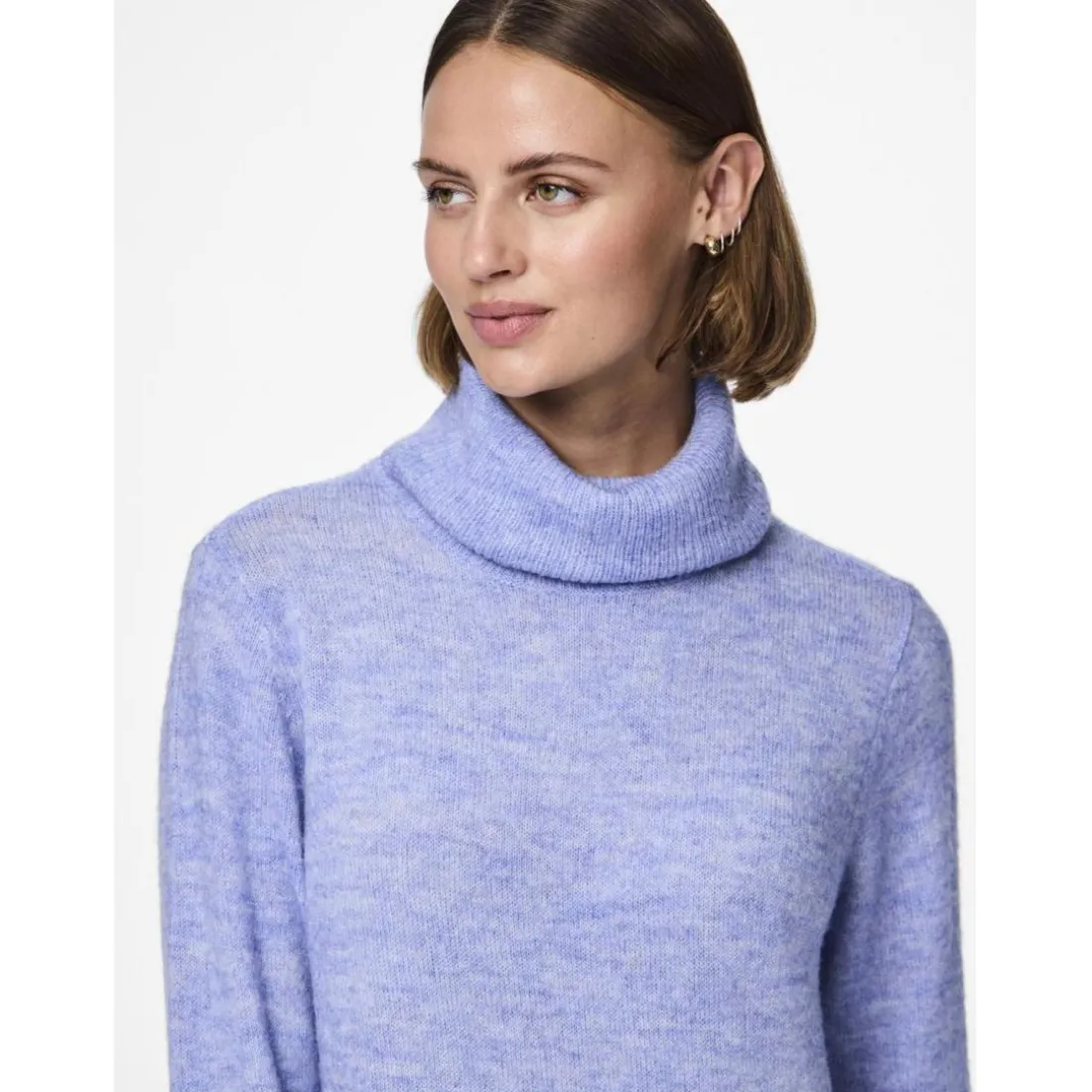 Robe en maille manches longues bleu Clio