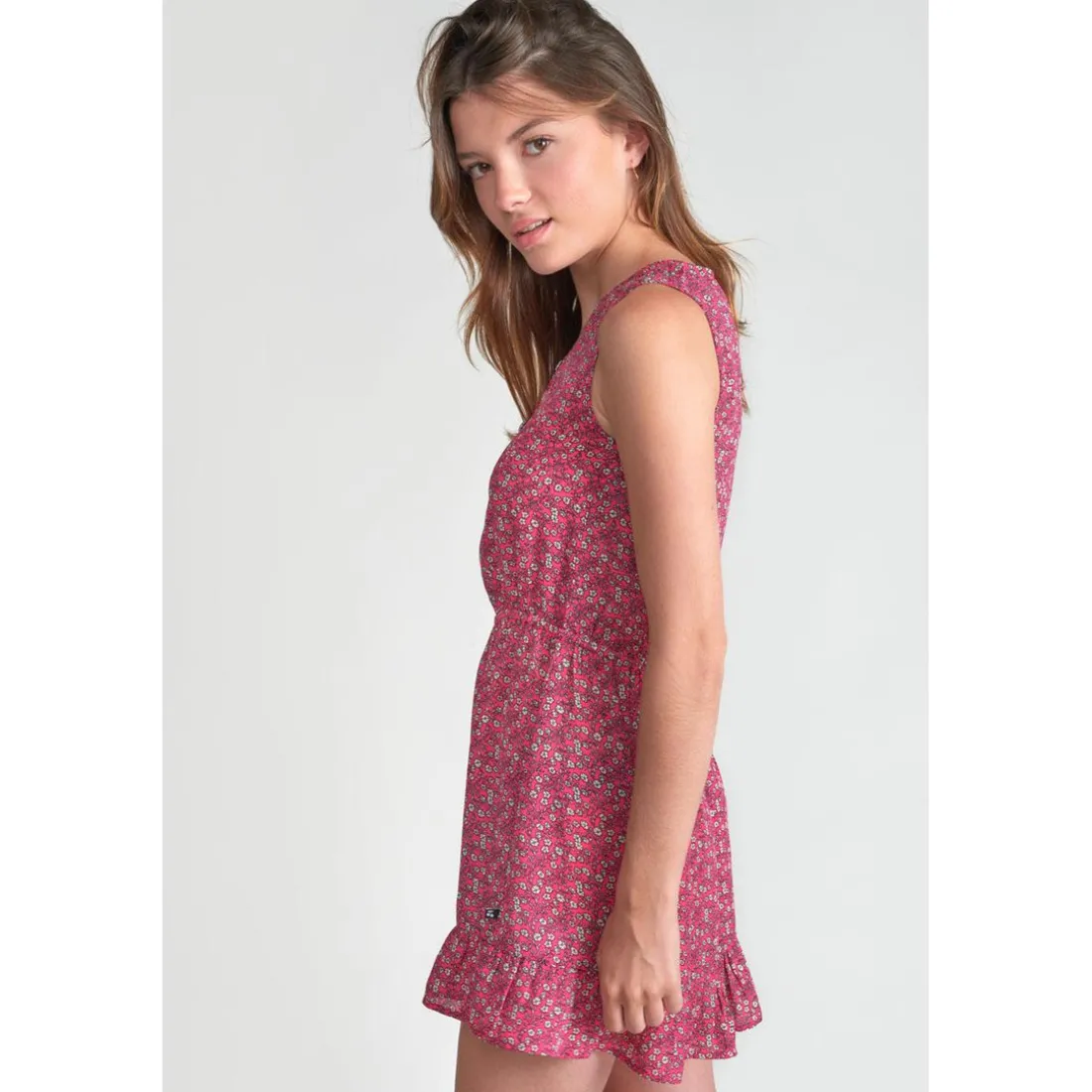 Robe evasée fille, patineuse ALENAGI fuchsia