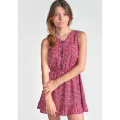 Robe evasée fille, patineuse ALENAGI fuchsia