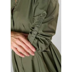 Robe evasée, patineuse CATLEYA kaki en coton