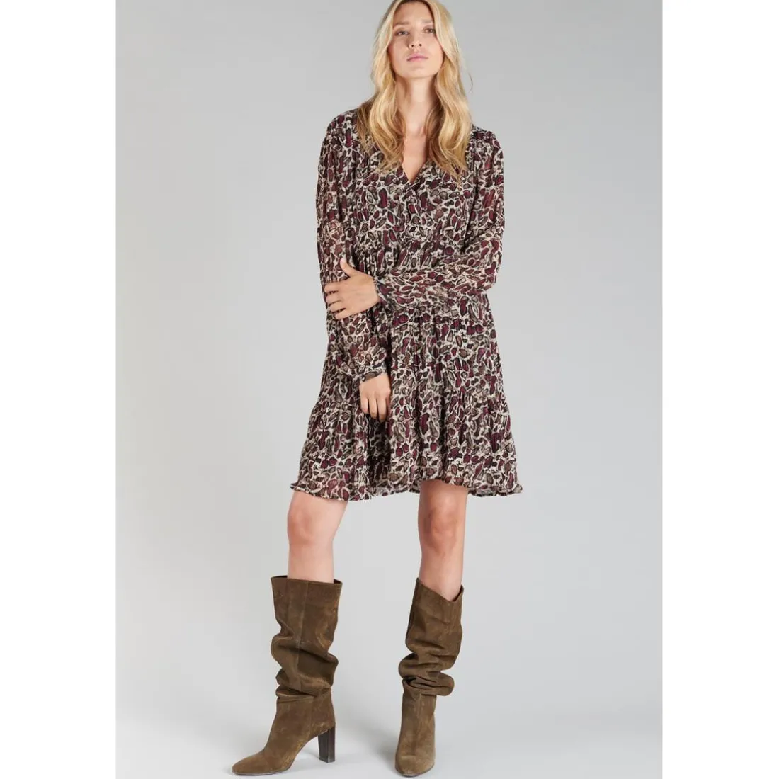 Robe evasée, patineuse MIHABE rouge