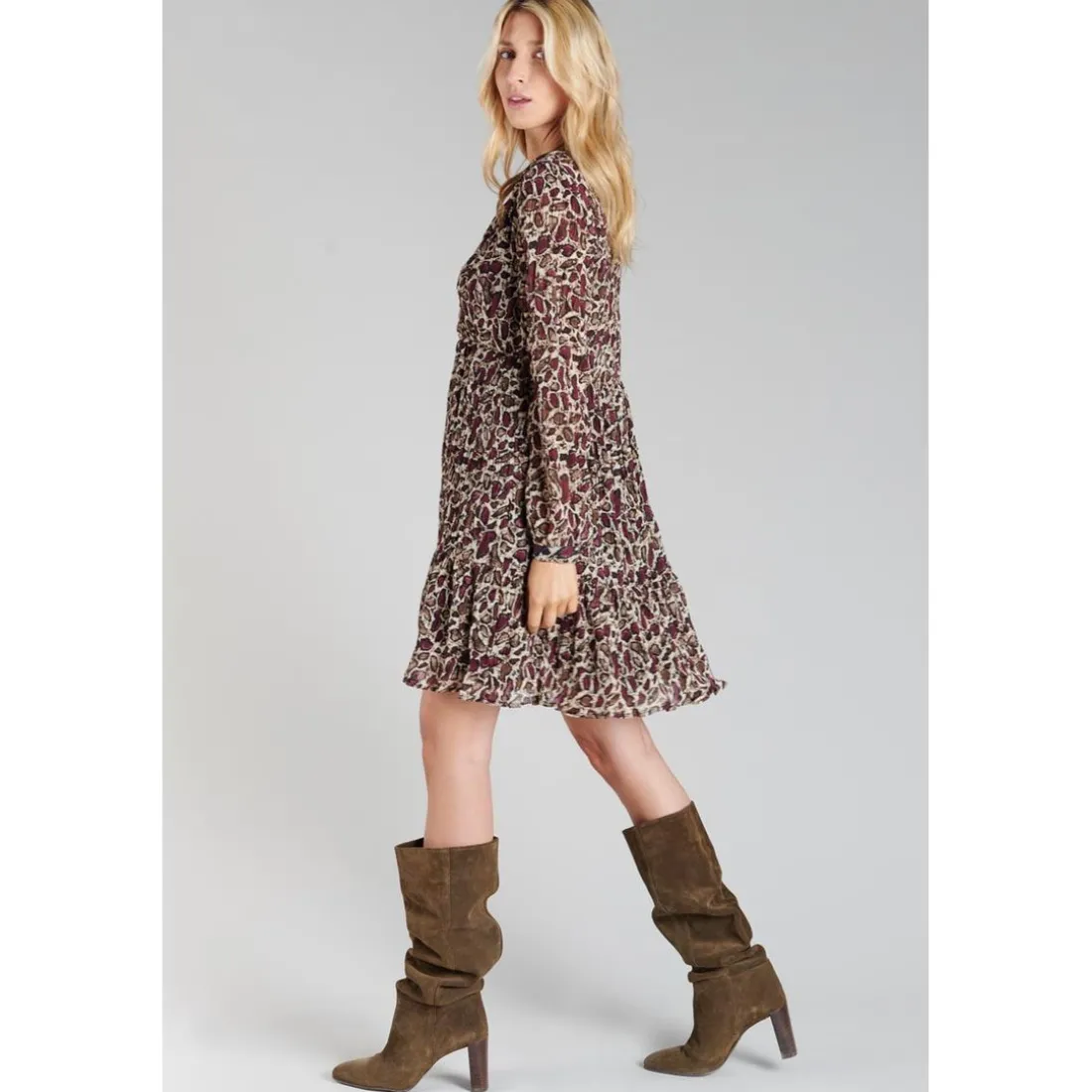 Robe evasée, patineuse MIHABE rouge