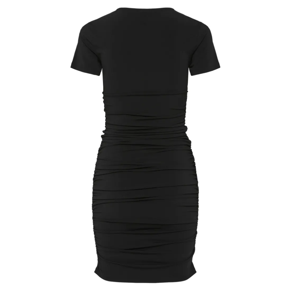 Robe froncée manches courtes Madison noir Molly