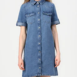 Robe Jean courte ONLLISA - Bleu en coton Rose