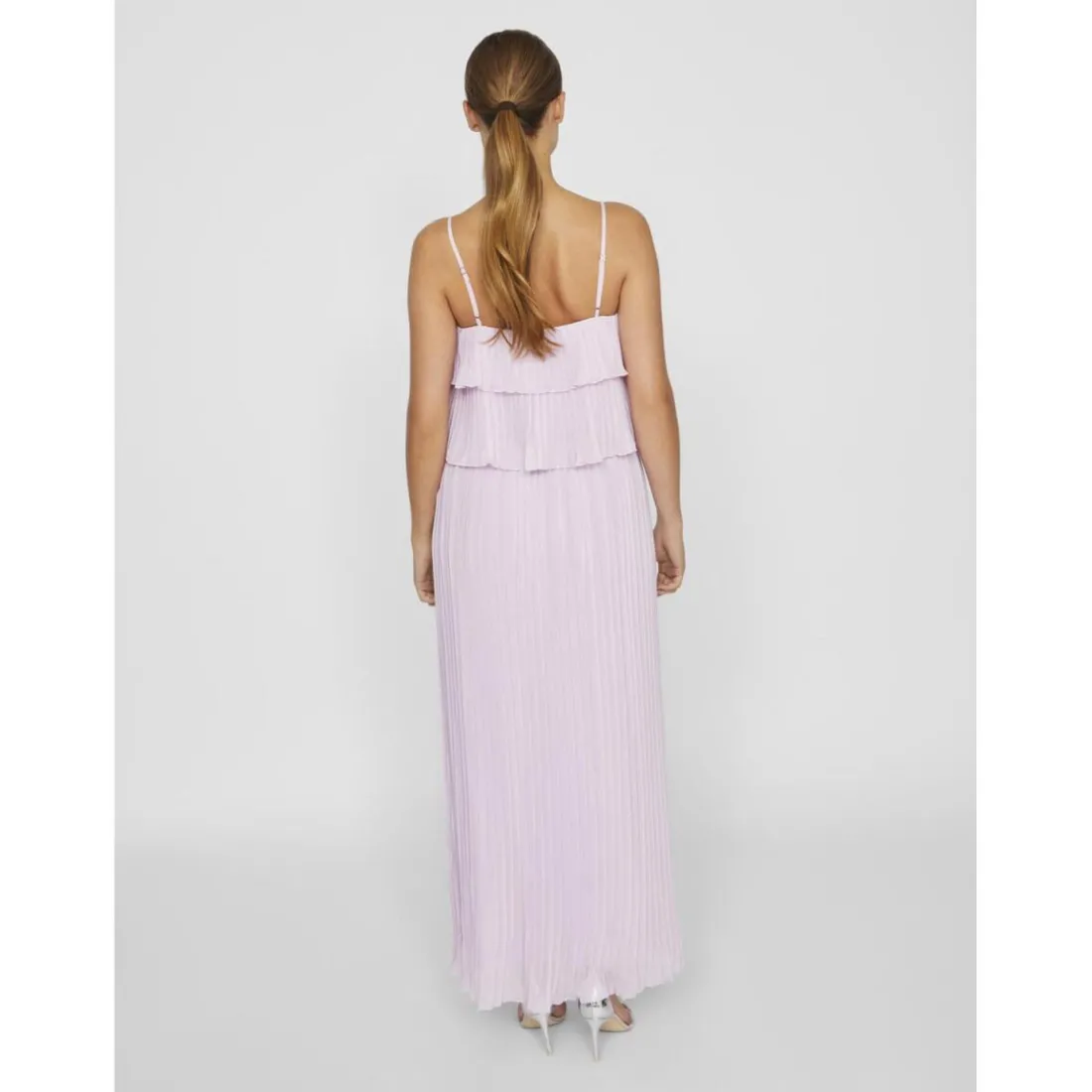 Robe longue à bretelles Chiffan violet Page