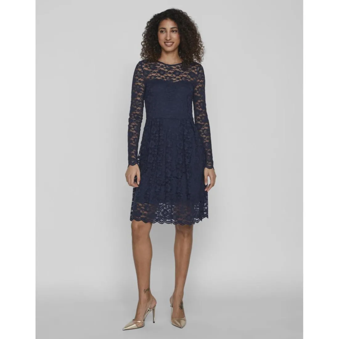 Robe longue bleu foncé Ione