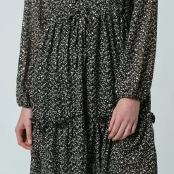 Robe longue boutonnée Jeanne Noire