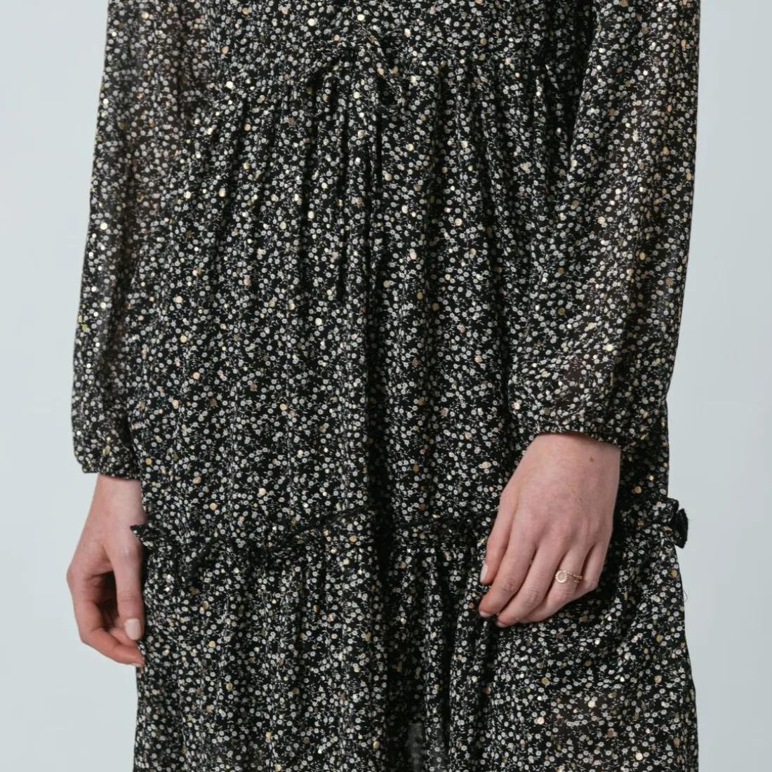 Robe longue boutonnée Jeanne Noire