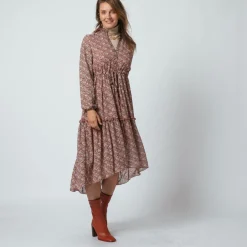 Robe longue boutonnée Jeanne Terracota