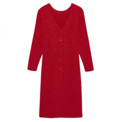 Robe longue dos V Damienne rouge