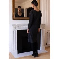 Robe longue dos V Damienne gris