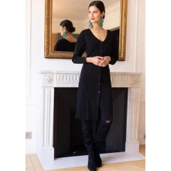 Robe longue dos V Damienne noir