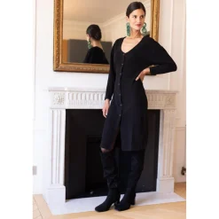 Robe longue dos V Damienne noir