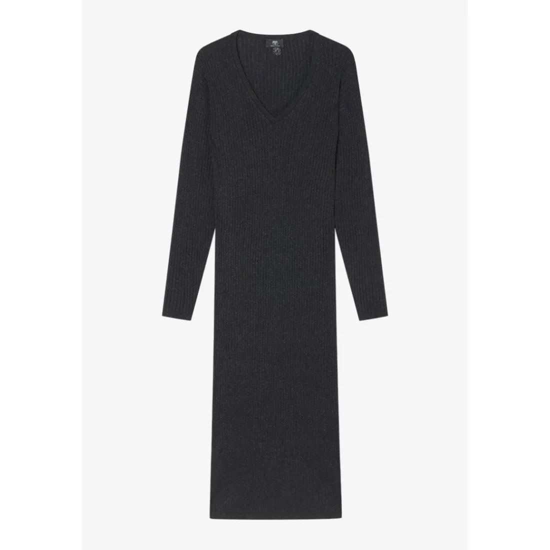 Robe longue droite ANOMY noir Isla