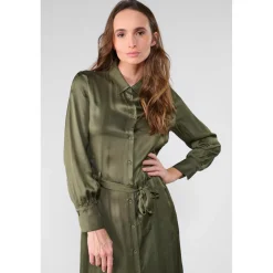 Robe longue droite SERA kaki Faye en viscose