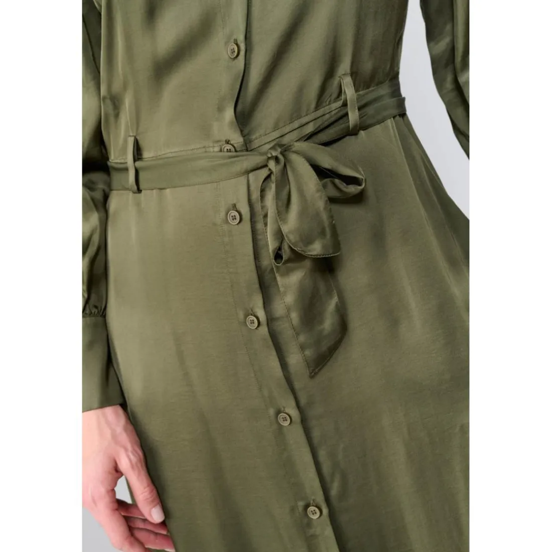 Robe longue droite SERA kaki Faye en viscose