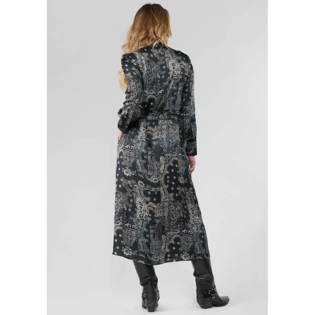 Robe longue droite SERAPHY noir Nia en viscose