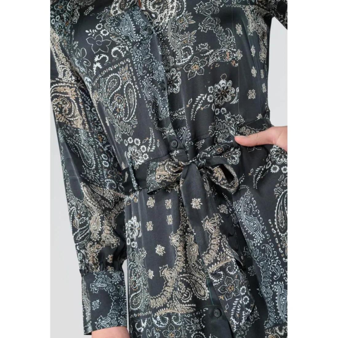 Robe longue droite SERAPHY noir Nia en viscose