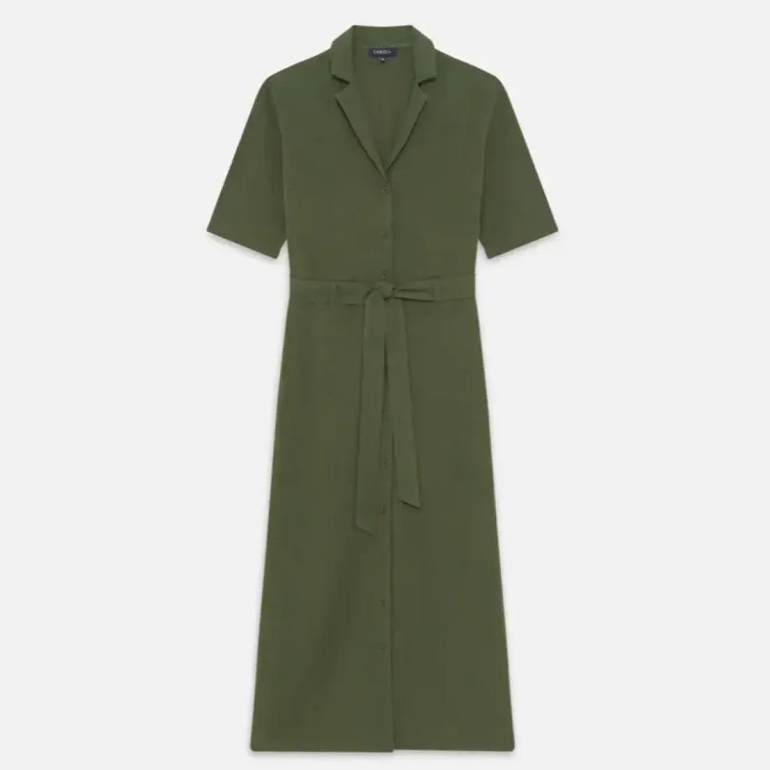 Robe longue femme vert kaki en viscose