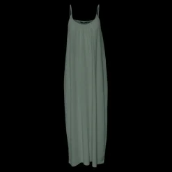 Robe longue fine bretelle vert Juno
