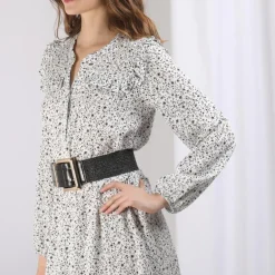 Robe longue manches longues imprimée Dany en viscose