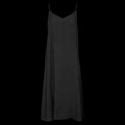Robe longueur cheville col en v sans manches noir Bea