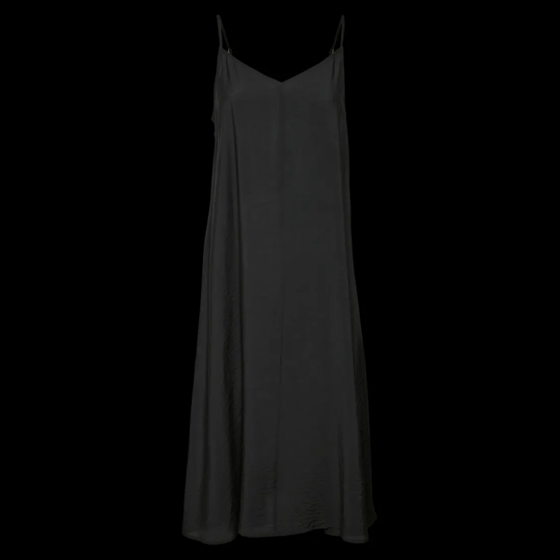 Robe longueur cheville col en v sans manches noir Bea