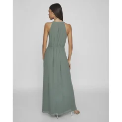 Robe longueur maxi dentelle féminine vert Gigi