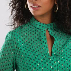 Robe manches longues imprimé géométrique Inès