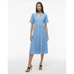 Robe midi manches courtes Kawa turquoise Lyra