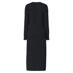 Robe midi manches longues Flora noir Ella