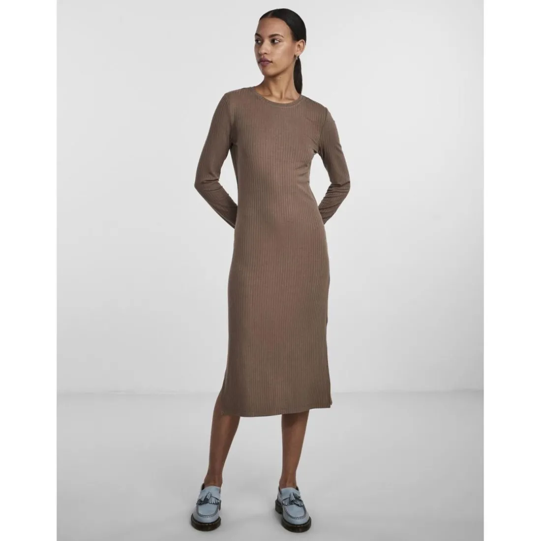 Robe midi marron