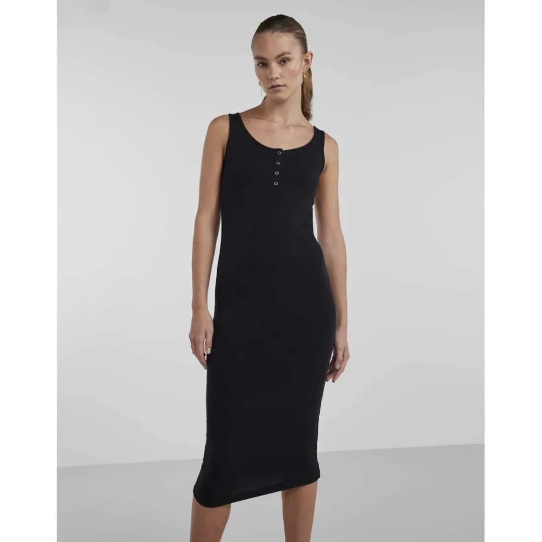Robe midi noir Zoé