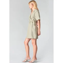 Robe portefeuille en jeans FLOE blanc Dina