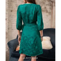 Robe Shima vert en viscose