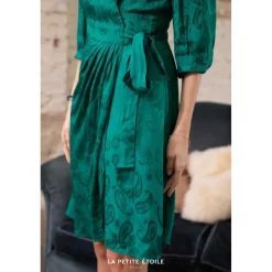 Robe Shima vert en viscose