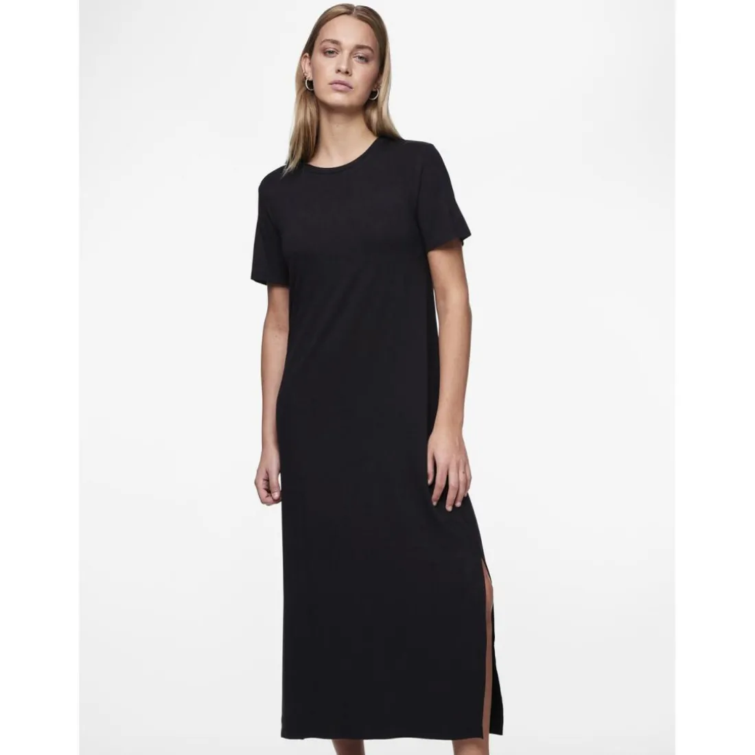 Robe T-shirt maxi en viscose Sofia noir Gaia
