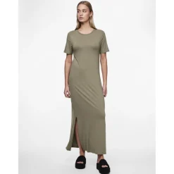 Robe T-shirt maxi en viscose Sofia vert Cléo Yara
