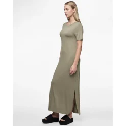 Robe T-shirt maxi en viscose Sofia vert Cléo Yara