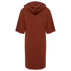 Robe uni en jersey marron