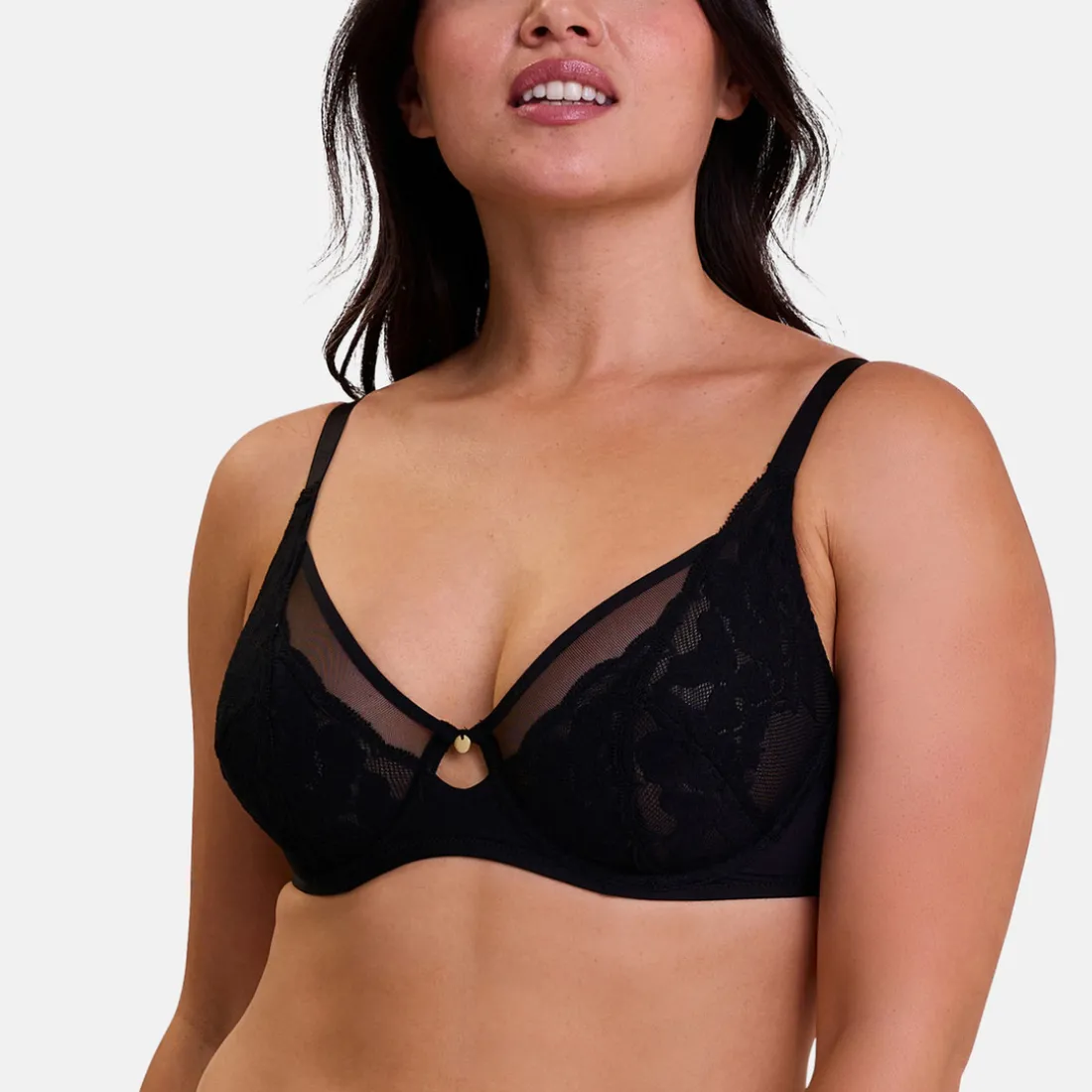 Romance - Soutien-gorge plongeant à armatures Noir