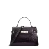 Sac à main à effet croco noir