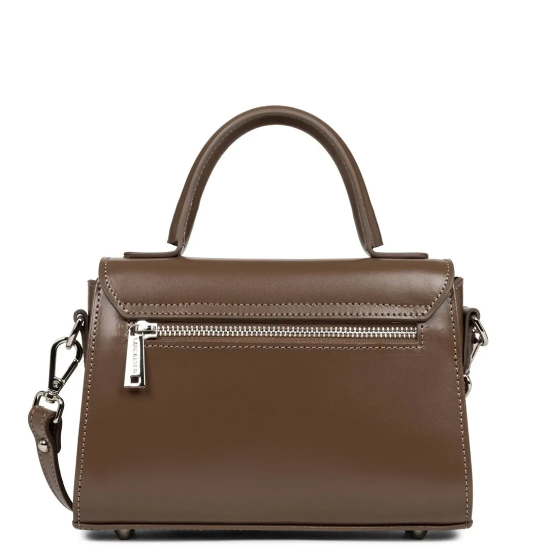 Sac à main A rabat avec fermoir S Suave Even marron en cuir
