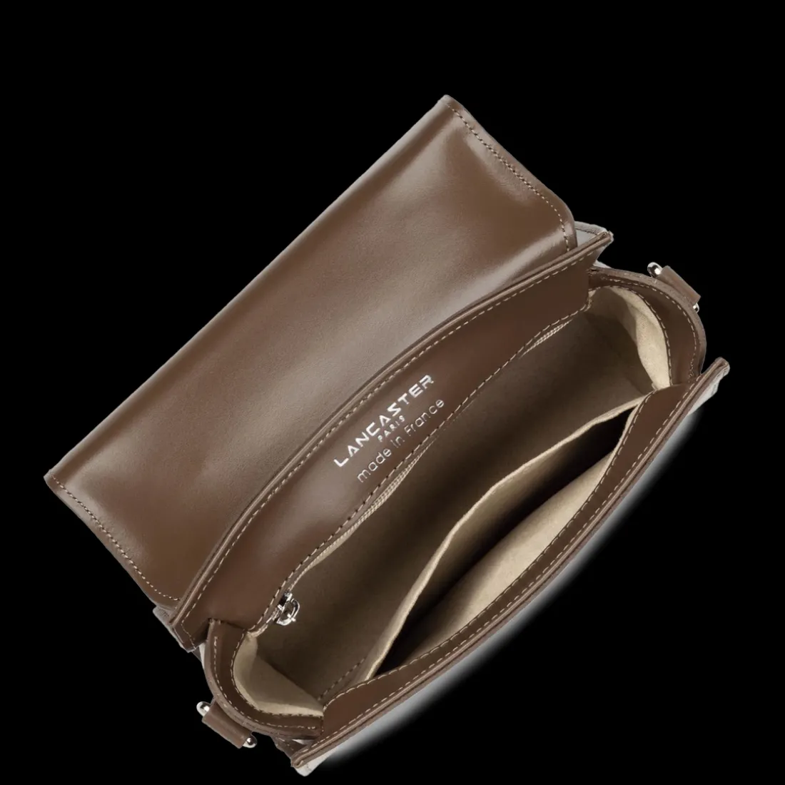 Sac à main A rabat avec fermoir S Suave Even marron en cuir