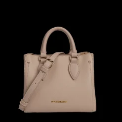 Sac à main beige en synthétique grainé