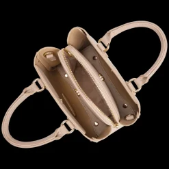 Sac à main beige en synthétique grainé